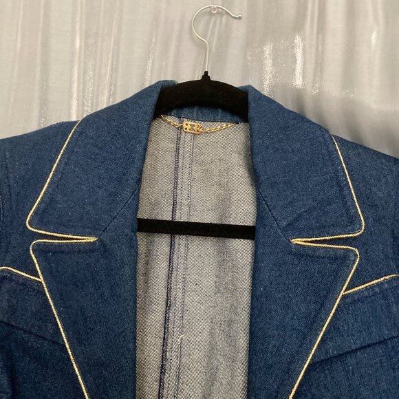 Blue Demin Blazer Pencil Skirt Suit - Picture 6 of 15